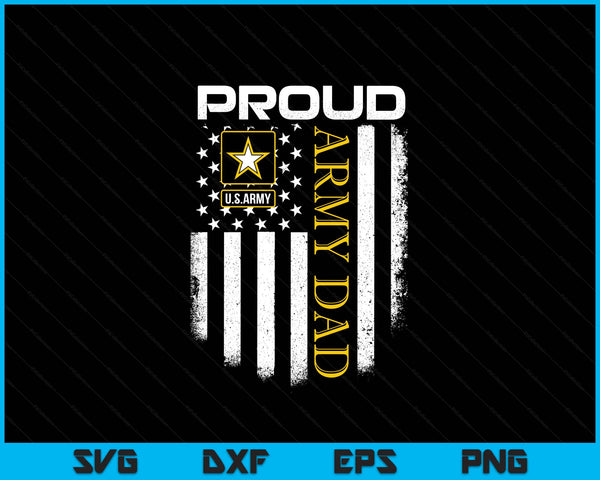 Vintage proud army dad with American flag SVG cut file