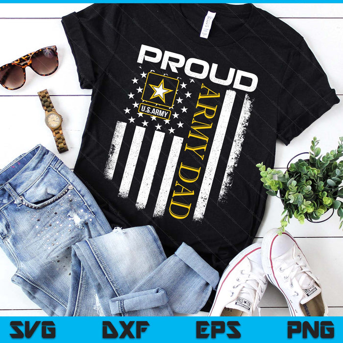 Vintage Proud Army Dad With American Flag SVG PNG Digital Printable Files