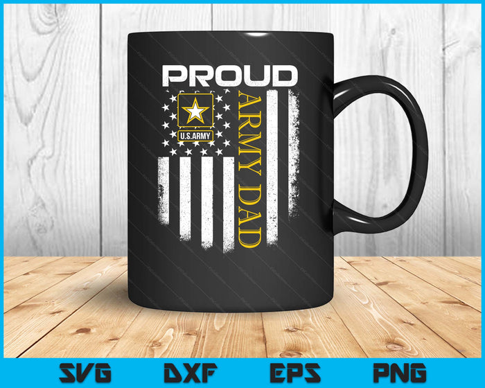 Vintage Proud Army Dad With American Flag SVG PNG Digital Printable Files