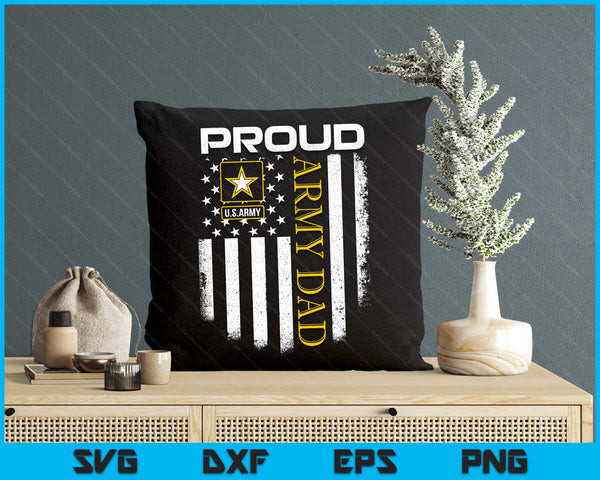 Vintage Proud Army Dad With American Flag SVG PNG Digital Printable Files