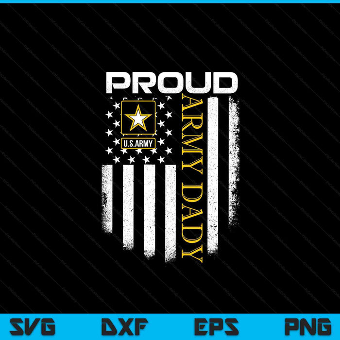 Vintage proud army dady with American flag SVG cut file