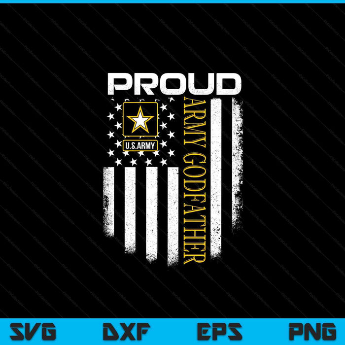 Vintage proud army godfather with American flag SVG cut file