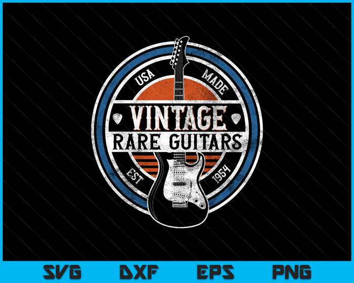 Vintage Rare Guitars Retro American Made Guitarist SVG PNG Digital Printable Files