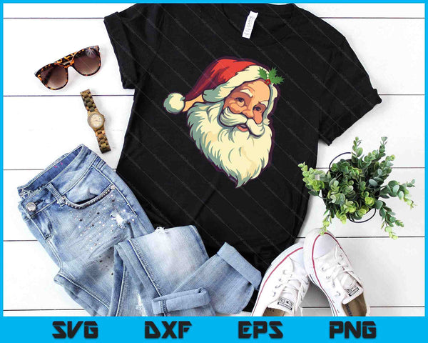 Vintage Red Santa Claus Red Christmas Design SVG PNG Digital Cutting Files