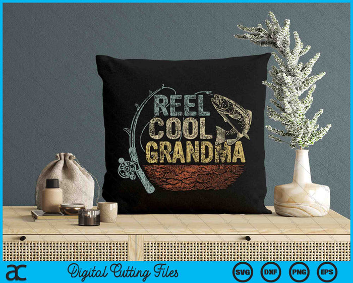 Vintage Reel Cool Grandma Funny Fishing SVG PNG Digital Cutting Files