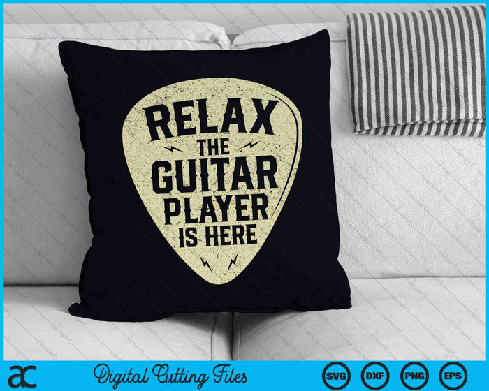 Vintage Relax de gitarist is hier SVG PNG digitale snijbestanden