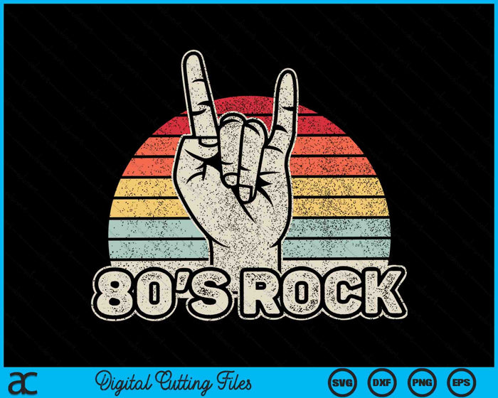 Vintage Retro 80's Rock Band SVG PNG Digital Cutting Files