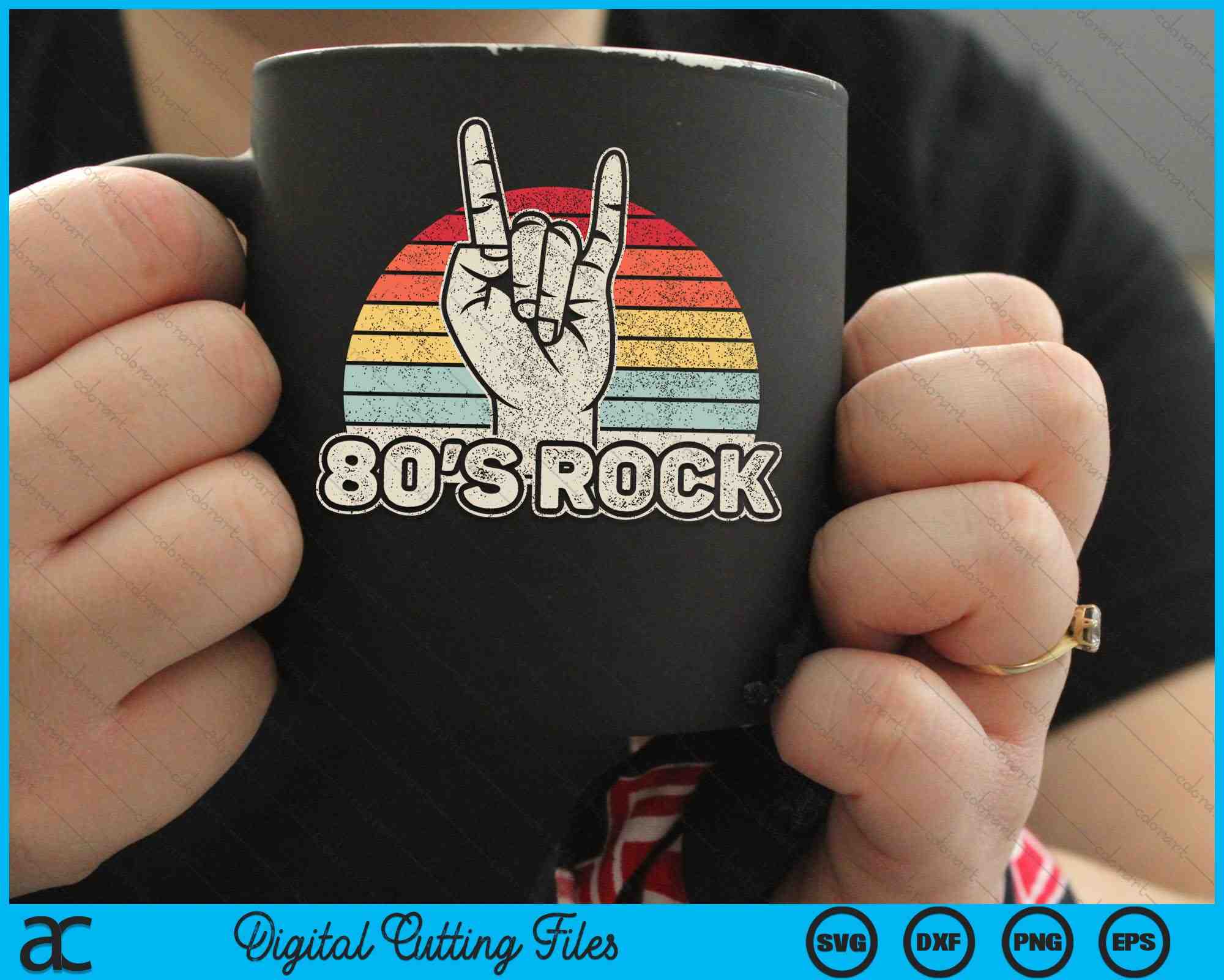 Vintage Retro 80's Rock Band SVG PNG Digital Cutting Files – creativeusarts