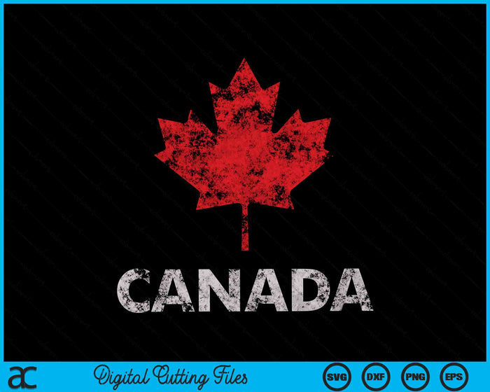 Vintage Retro Canadian Maple Leaf Canada Flag SVG PNG Digital Cutting Files