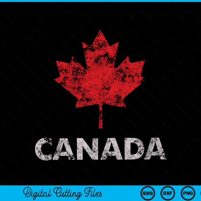 Vintage retro Canadian maple leaf Canada flag SVG cut file