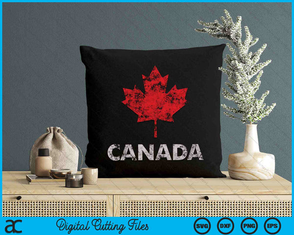 Vintage Retro Canadian Maple Leaf Canada Flag SVG PNG Digital Cutting Files