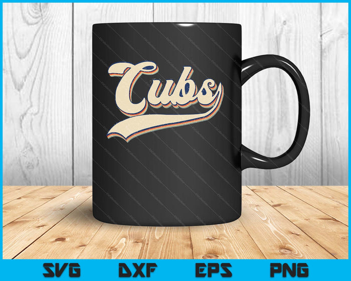 Vintage Retro Cubs Sports Name Gifts SVG PNG Digital Cutting Files