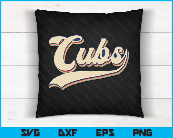 Vintage Retro Cubs Sports Name Gifts SVG PNG Digital Cutting Files