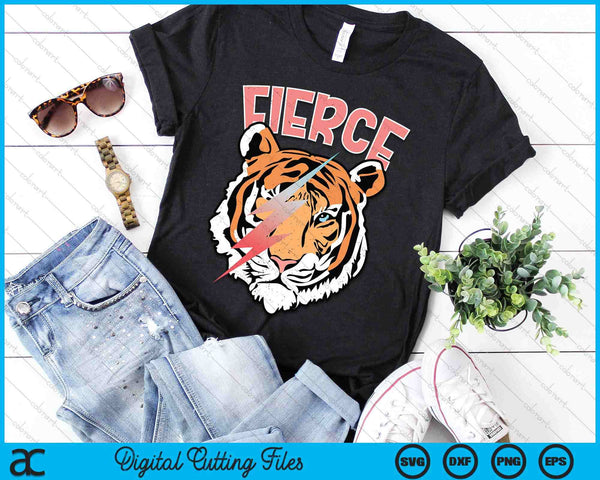 Vintage Retro Fierce Tiger Cool 80's 90's Style Lover SVG PNG Digital Printable Files