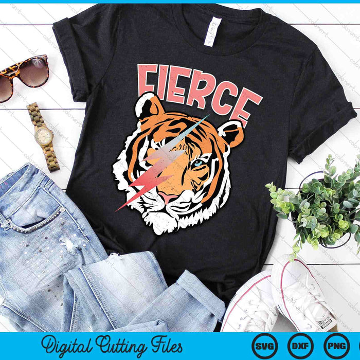 Vintage Retro Fierce Tiger Cool 80's 90's Style Lover SVG PNG Digital Printable Files