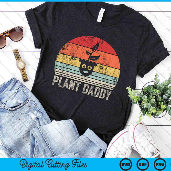 Vintage Retro Happy Plant Daddy SVG PNG Digital Cutting Files