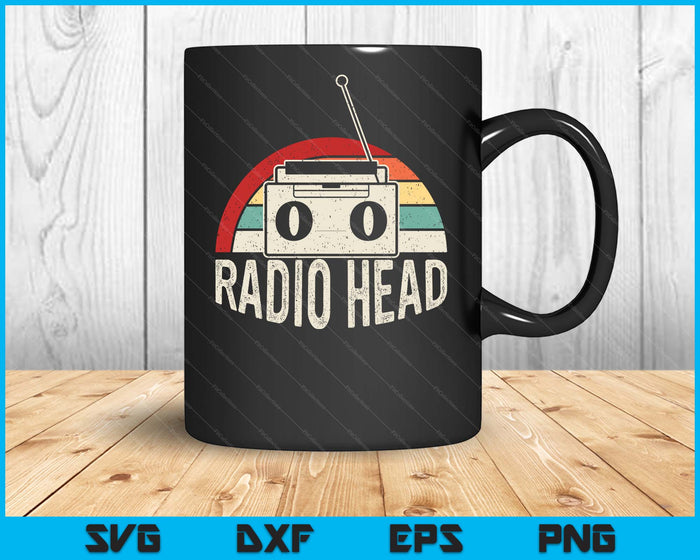 Vintage Retro Radio Head SVG PNG Digital Printable Files