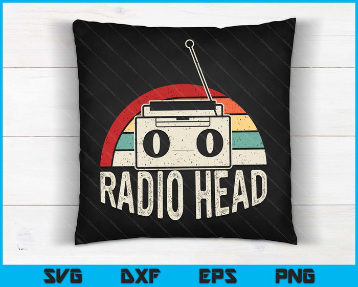 Vintage Retro Radio Head SVG PNG Digital Printable Files