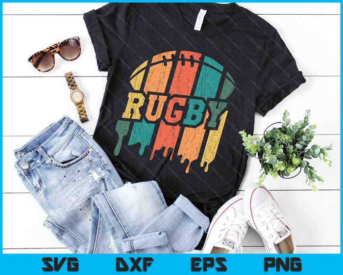 Vintage Retro Rugby Speler Rugby Fan Rugby Coach SVG PNG Digitale Snijbestanden