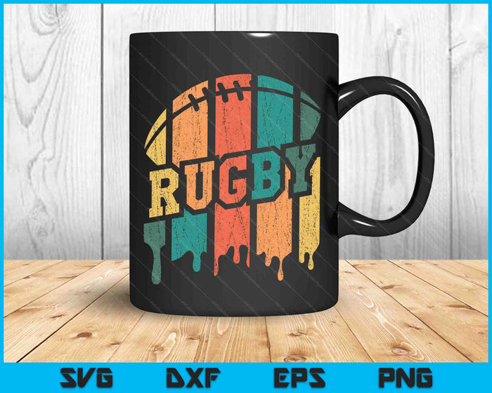 Vintage Retro Rugby Speler Rugby Fan Rugby Coach SVG PNG Digitale Snijbestanden