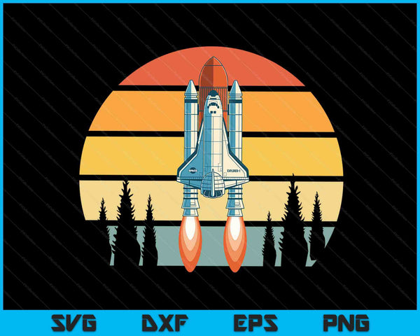 Vintage Retro Space Ship Science Rocket SVG PNG Digital Cutting Files