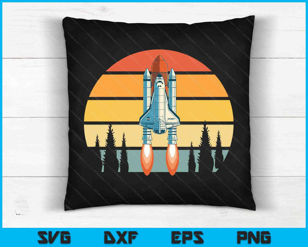 Vintage Retro Space Ship Science Rocket SVG PNG Digital Cutting Files