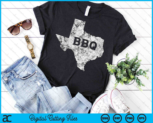 Vintage Retro Texas BBQ State of Texas Barbecue SVG PNG Cutting Printable Files - on a t-shirt