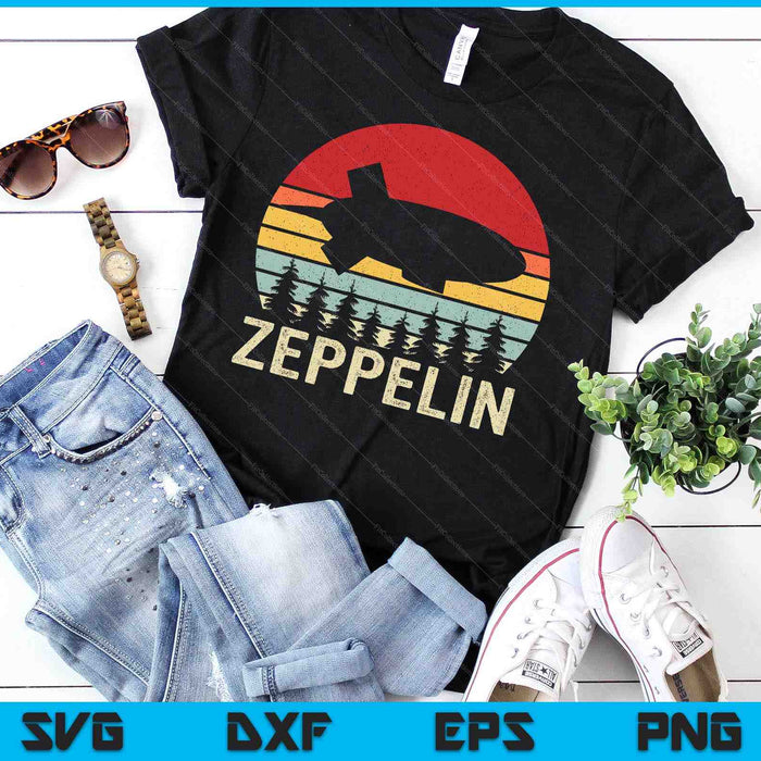 Vintage Zeppelin Shirt bestuurbaar luchtschip SVG PNG digitale snijbestanden