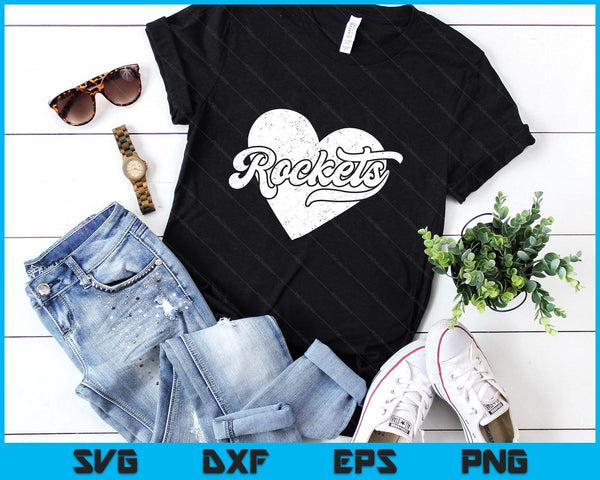 Vintage Rockets School Spirit Go Rockets Love SVG PNG Digital Printable Files