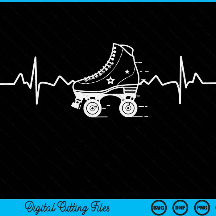 Vintage roller skates heartbeat skate SVG cut file