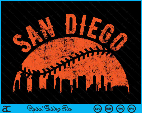 Vintage San Diego Baseball SVG PNG Digital Cutting Files