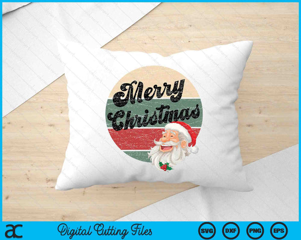 Vintage Santa Claus Merry Christmas Face Old Fashioned SVG PNG Digital Printable Files