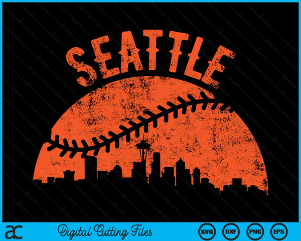 Vintage Seattle Baseball SVG PNG Digital Cutting Files