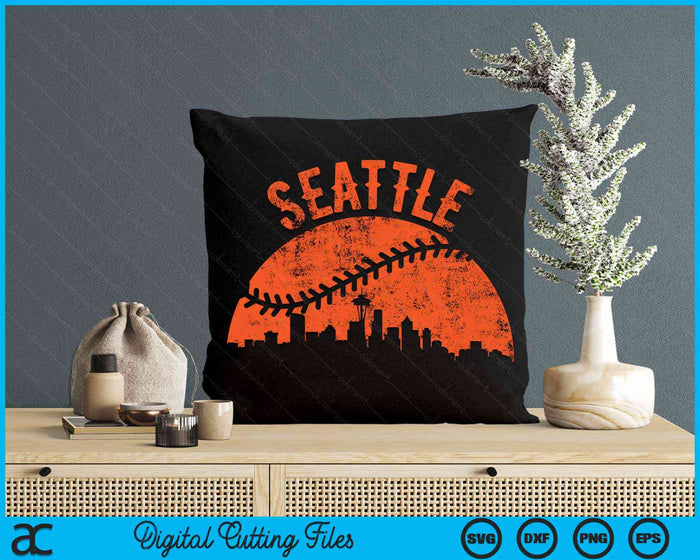 Vintage Seattle Baseball SVG PNG Digital Cutting Files