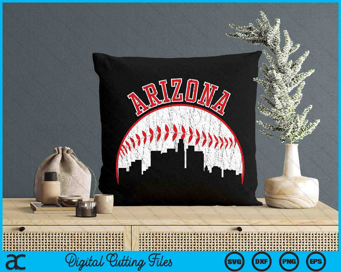 Vintage Skyline Arizona Baseball SVG PNG Digital Cutting Files