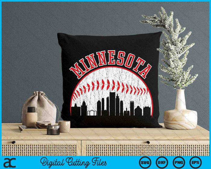 Vintage Skyline Minnesota Baseball SVG PNG Digital Cutting Files