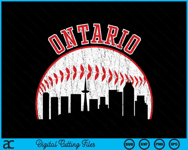 Vintage Skyline Ontario honkbal SVG PNG digitale snijbestanden