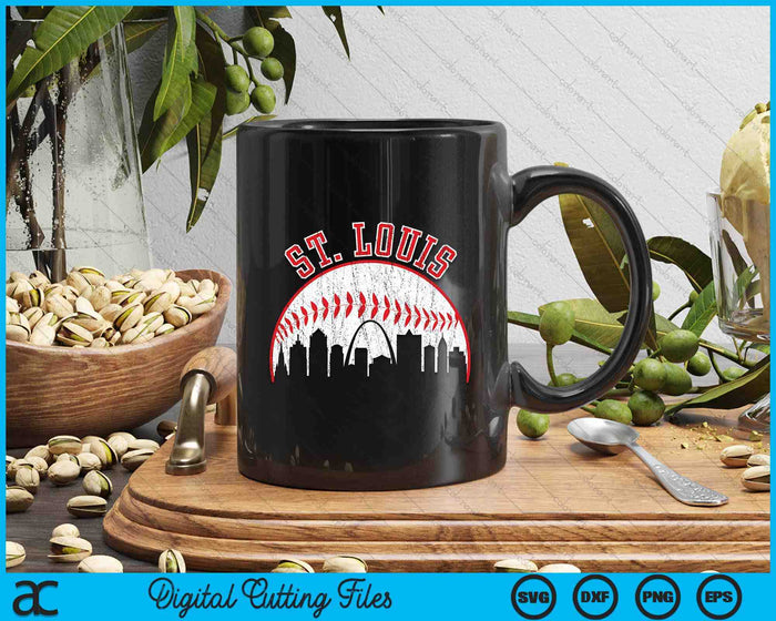 Vintage Skyline St. Louis Baseball SVG PNG Digital Cutting Files