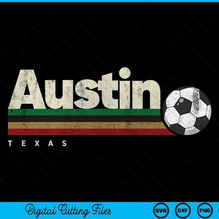 Vintage soccer Austin city soccer retro stripes SVG cut file