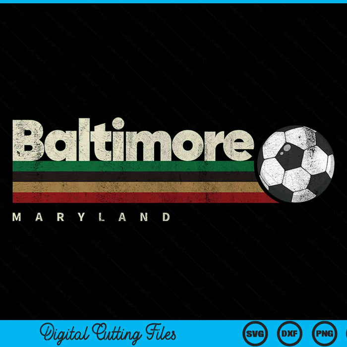 Vintage soccer Baltimore city soccer retro stripes SVG cut file
