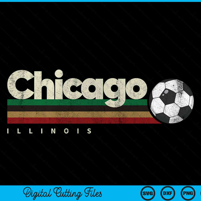 Vintage soccer Chicago city soccer retro stripes SVG cut file