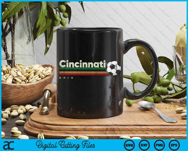 Vintage Soccer Cincinnati City Soccer Retro Stripes SVG PNG Digital Cutting Files