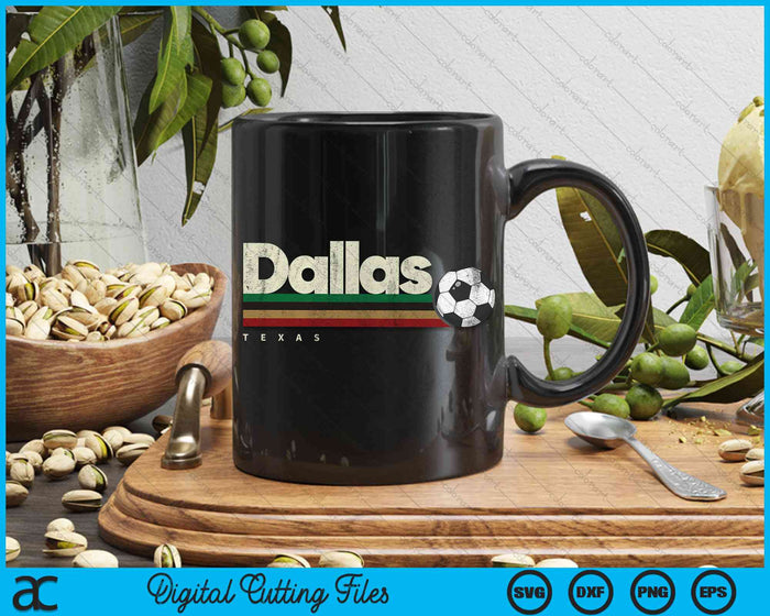 Vintage Soccer Dallas City Soccer Retro Stripes SVG PNG Digital Cutting Files