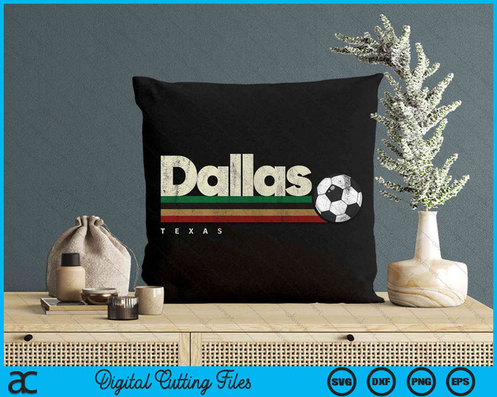 Vintage Soccer Dallas City Soccer Retro Stripes SVG PNG Digital Cutting Files