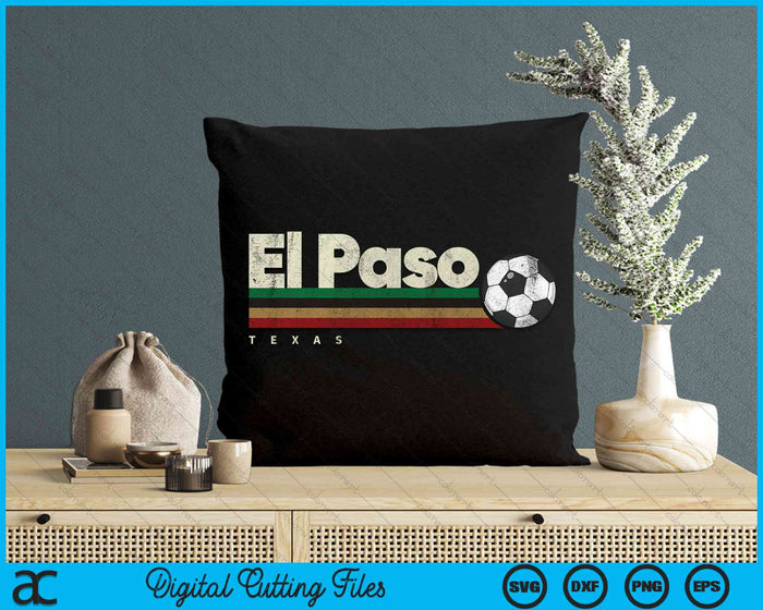 Vintage Soccer El Paso City Soccer Retro Stripes SVG PNG Digital Cutting File