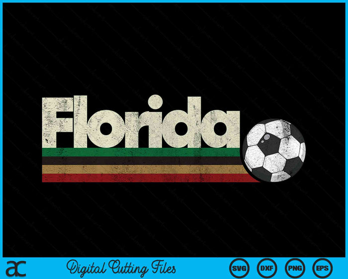 Vintage Soccer Florida Soccer Retro Stripes SVG PNG Digital Cutting File