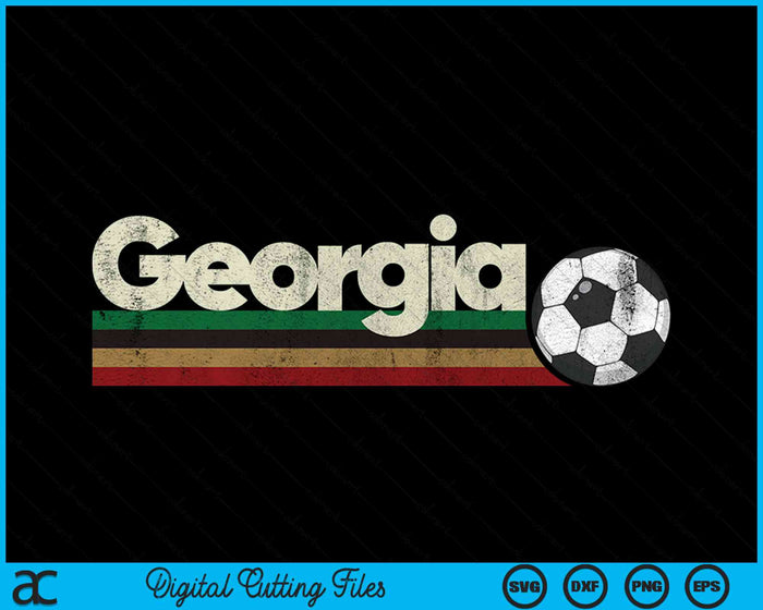 Vintage Soccer Georgia Soccer Retro Stripes SVG PNG Digital Cutting File