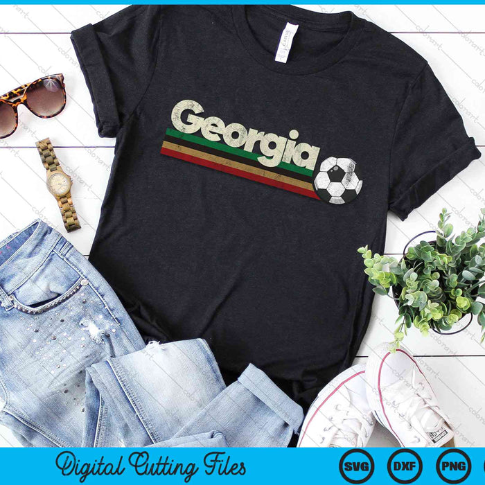 Vintage Soccer Georgia Soccer Retro Stripes SVG PNG Digital Cutting File