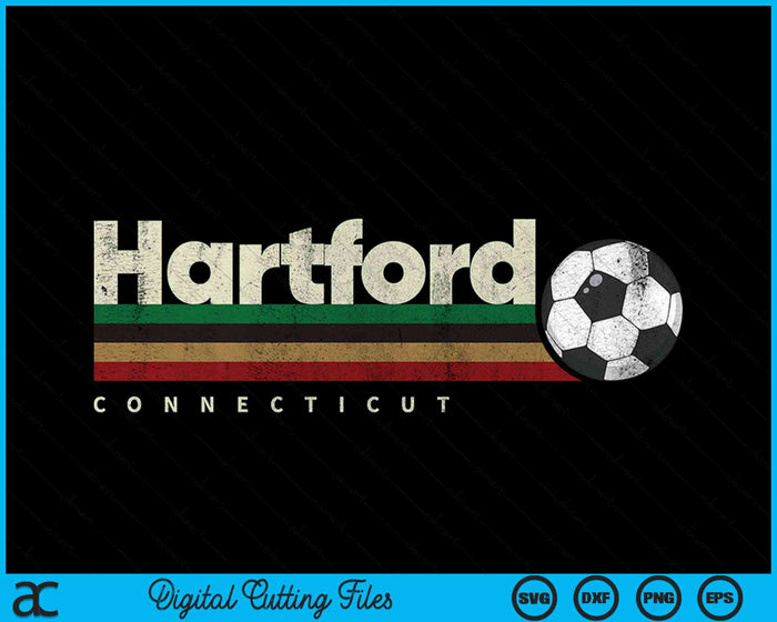 Vintage Soccer Hartford City Soccer Retro Stripes SVG PNG Digital Cutting File