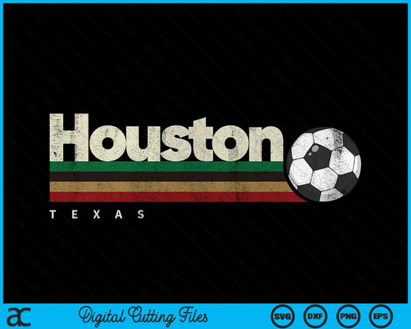 Vintage soccer Houston city soccer retro stripes SVG cut file